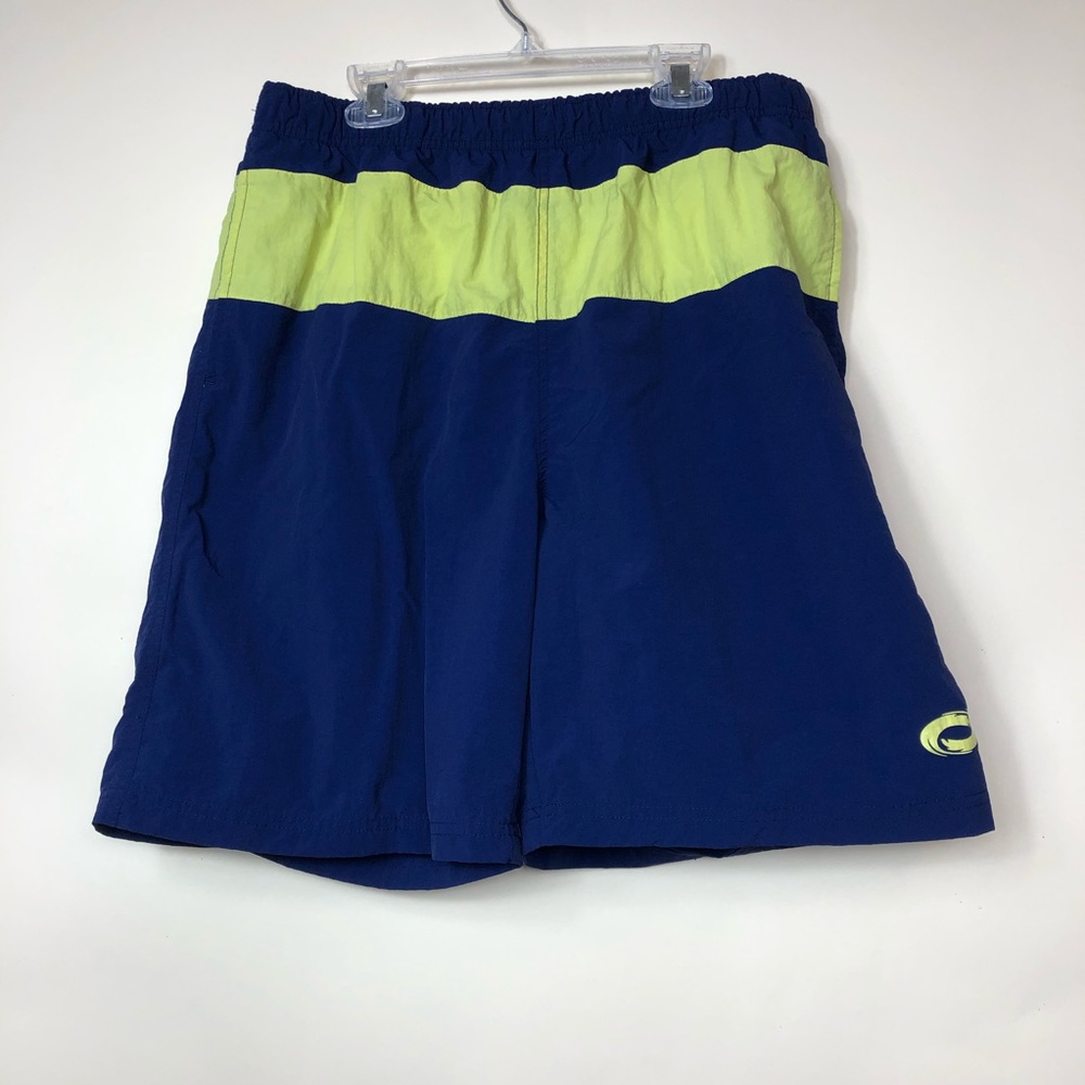 O’Rageous swim shorts/ trunks in navy & yellow. L
